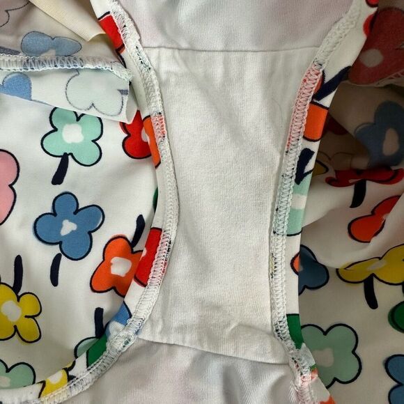 Hanna Andersson Ruffle Sunblock One Piece size 6-7 White Floral - Picture 6 of 7